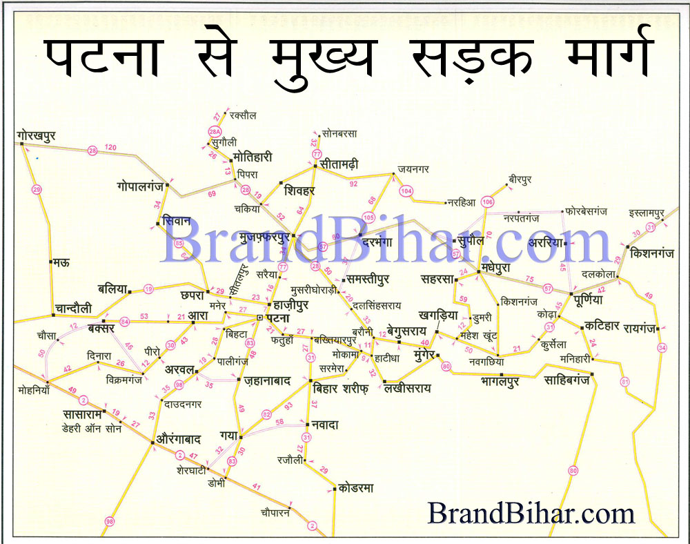 Road Map of Bihar Road Map, Map of Bihar Road 